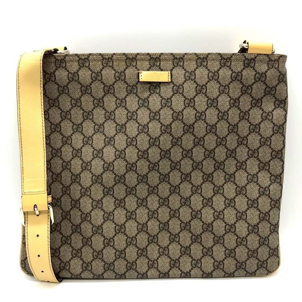 Gucci Zip Top Messenger Bag Gg Coated #334157G43B